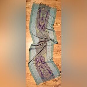 Elegant Paisley Scarf in Blue and Purple